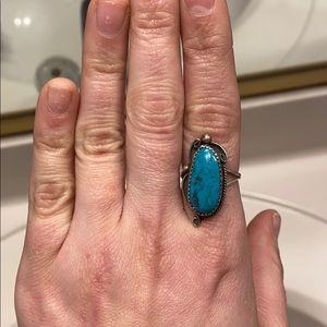 Signed Vintage Large Turquoise Ring